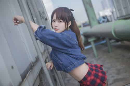 性感人气COSER Yoko宅夏Cos – 红色格子 