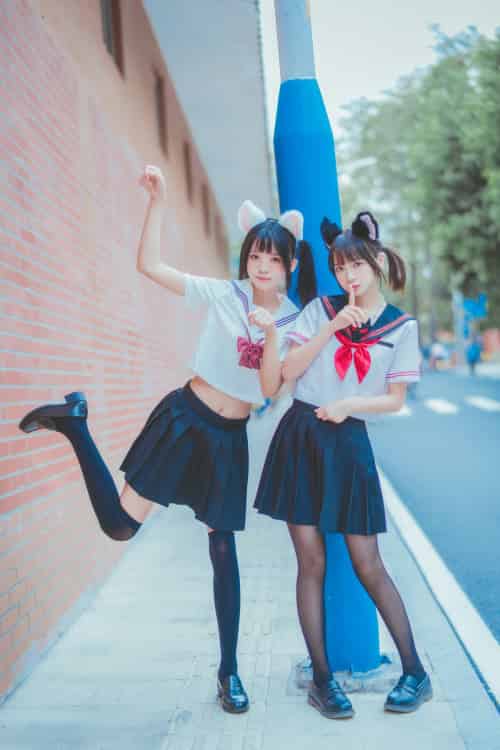 萝莉风COS 桜桃喵＆疯猫ss – JK百合2 