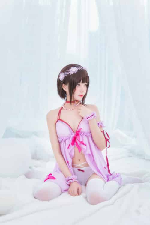 萝莉风COS 桜桃喵 – 加藤惠系列之小睡裙-初遇资源网