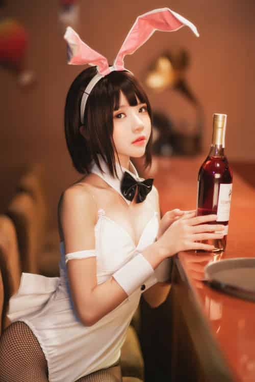 萝莉风COS 桜桃喵 – 加藤惠系列之兔女郎-初遇资源网