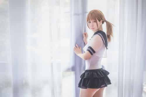 白金Saki写真 – 学生服-初遇资源网