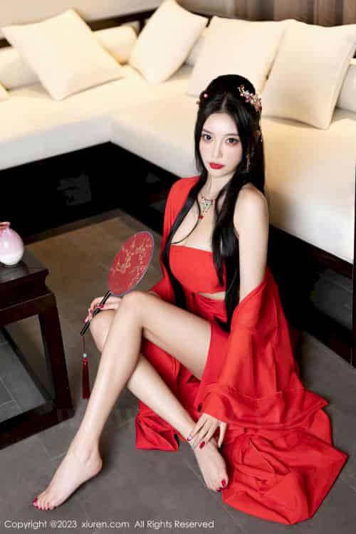 [秀人XiuRen] No.6149 女神杨晨晨Yome – 半透红色丝绸洁白如玉海南岛旅拍-初遇资源网