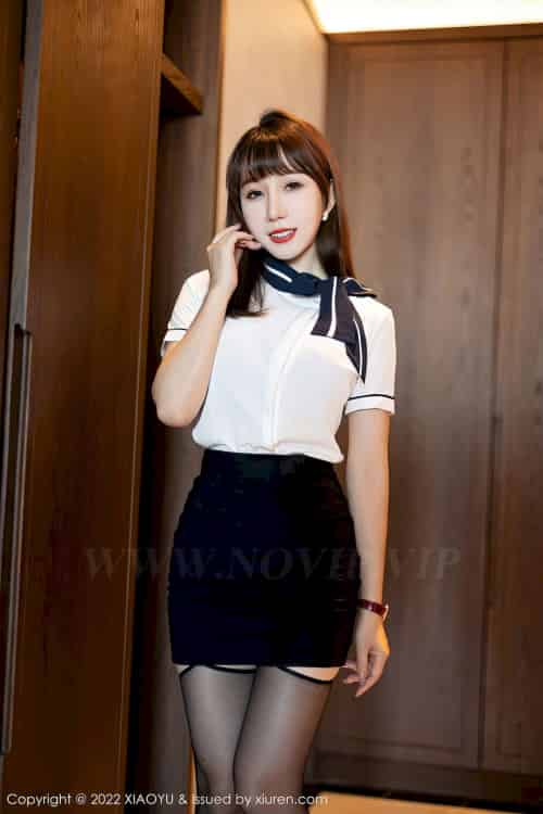 [语画界XIAOYU] Vol.918 模特波巧酱 – 空姐制服+黑色短裙性感写真-初遇资源网