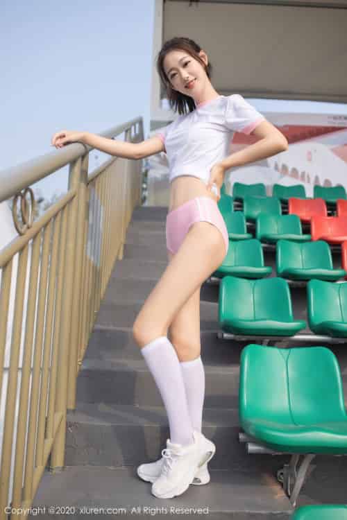 秀人网新人模特唐安琪粉色清纯运动装网球少女系列写真