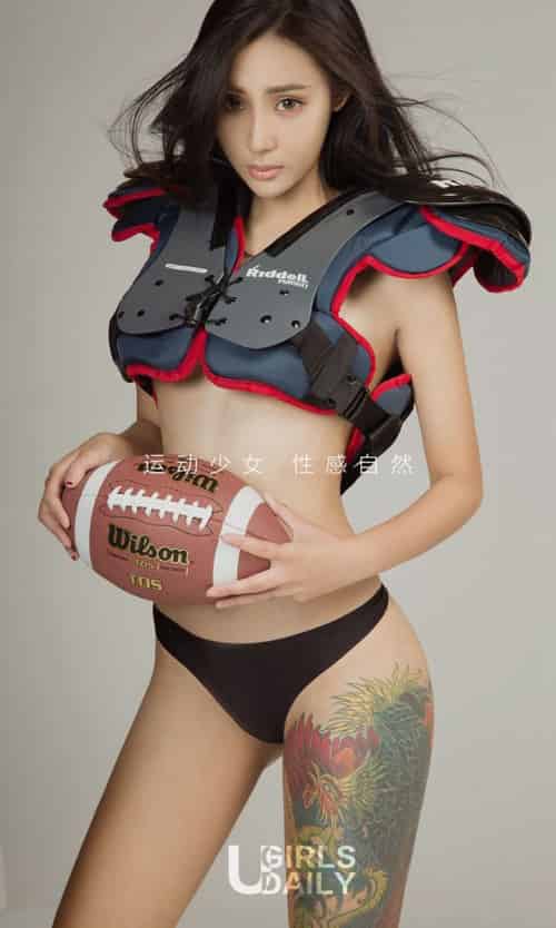 尤果网运动女神尤菲儿美式橄榄球酷劲儿火热撩人美图