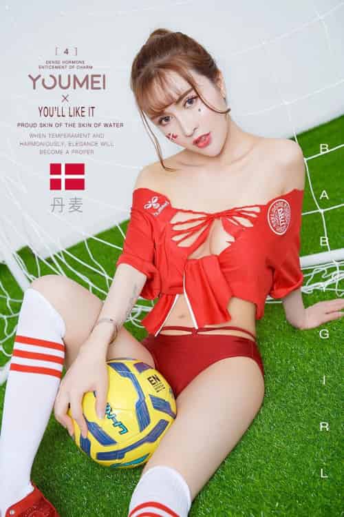 YOUMEI尤美足球宝贝大萱萱修长美腿诱惑翘臀球场魅力写真-初遇资源网
