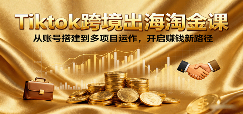 Tiktok跨境出海淘金课，从账号搭建到多项目运作，开启赚钱新路径-初遇资源网