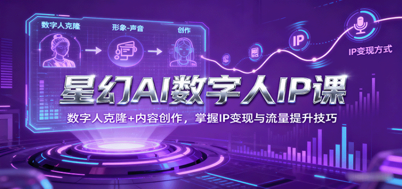 星幻AI数字人IP课,数字人克隆+内容创作,掌握IP变现与流量提升技巧-初遇资源网