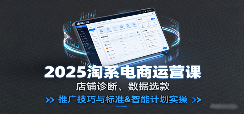 2025淘系电商运营课:店铺诊断、数据选款,推广技巧与标准&智能计划实操-初遇资源网