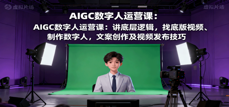 AIGC数字人运营课:讲底层逻辑,找底版视频、制作数字人,文案创作及视频发布技巧-初遇资源网