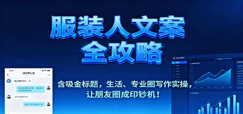 服装人文案全攻略，含吸金标题，生活、专业圈写作实操，让朋友圈成印钞机！-初遇资源网