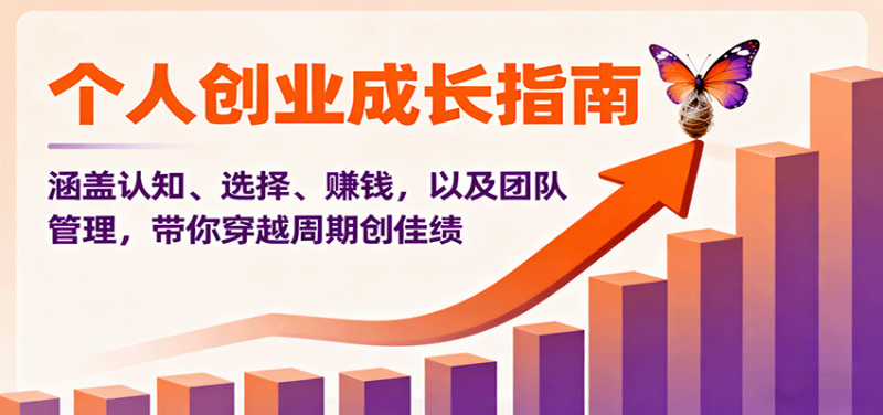 个人创业成长指南:涵盖认知、选择、赚钱,以及团队管理,带你穿越周期创佳绩-初遇资源网
