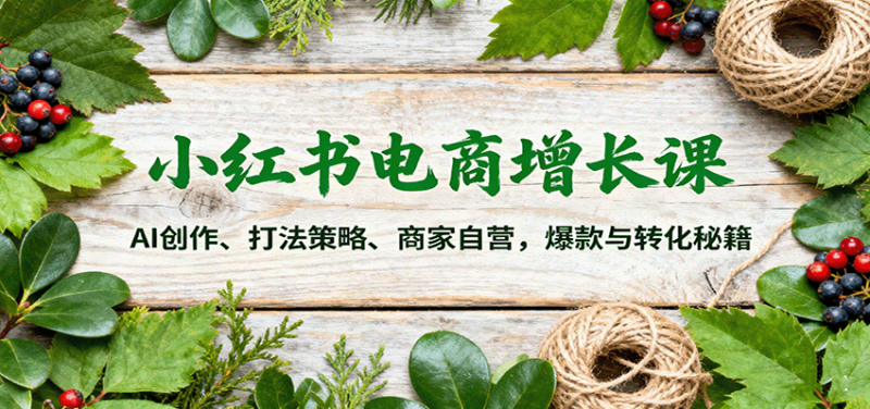 小红书电商增长课：AI创作、打法策略、商家自营，爆款与转化秘籍-初遇资源网