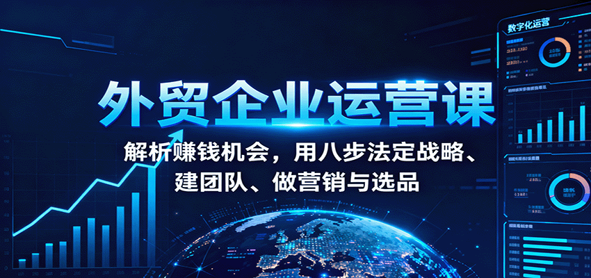 【福缘网创】外贸企业运营课：解析赚钱机会，用八步法定战略、建团队、做营销与选品 - 初遇资源网
