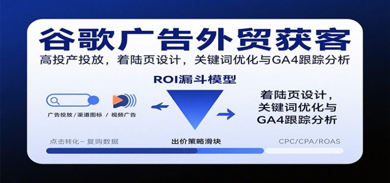 谷歌广告外贸获客,高投产投放,着陆页设计,关键词优化与GA4跟踪分析-初遇资源网