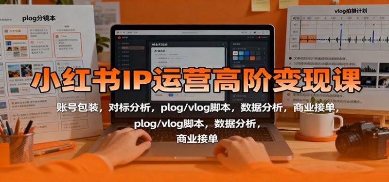 小红书IP运营高阶变现课:账号包装,对标分析,plog/vlog脚本,数据分析,商业接单-初遇资源网