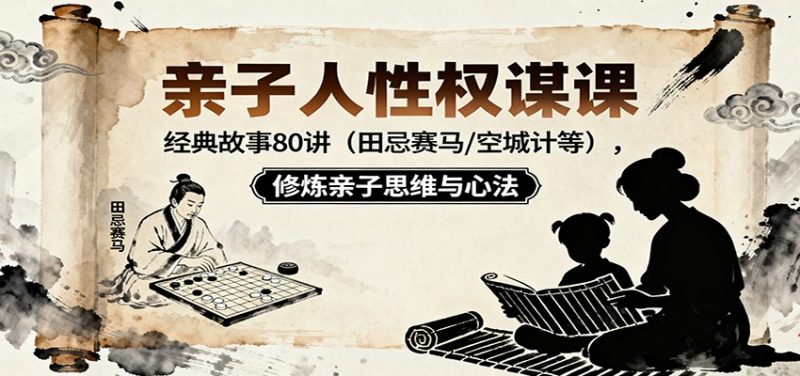 亲子人性权谋课:经典故事80讲(田忌赛马,空城计等),修炼亲子思维与心法-初遇资源网