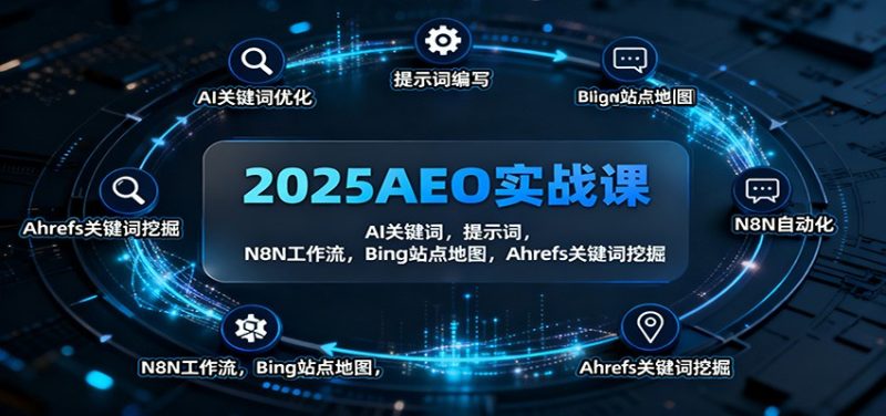2025AEO实战课:AI关键词,提示词,N8N工作流,Bing站点地图,Ahrefs关键词挖掘-初遇资源网