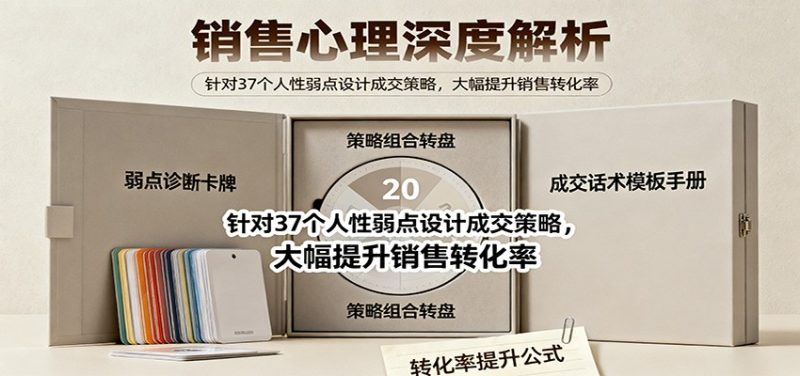 销售心理深度解析:针对37个人性弱点设计成交策略,大幅提升销售转化率!-初遇资源网