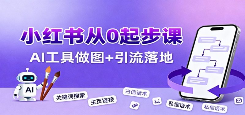 小红书引流从0起步,养号、内容发布、运营、AI工具做图,引流落地-初遇资源网