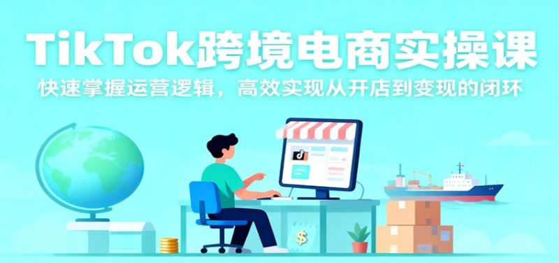 TikTok跨境电商实操课,快速掌握运营逻辑,高效实现从开店到变现的闭环-初遇资源网