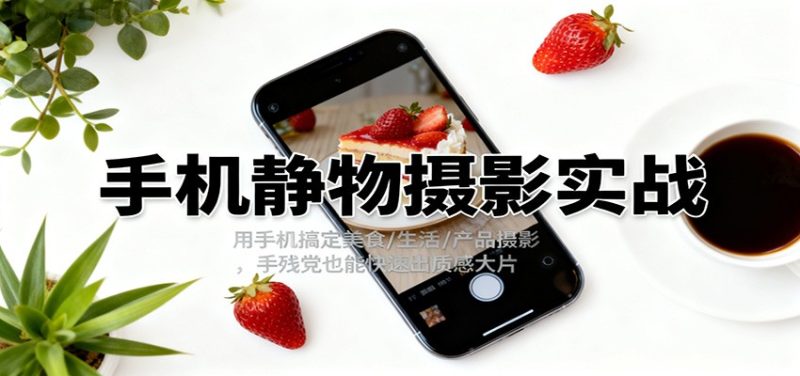 手机静物摄影实战,用手机搞定美食/生活/产品摄影,手残党也能快速出质感大片-初遇资源网