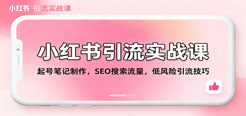 【福缘网创】小红书引流实战课：起号笔记制作，SEO搜索流量，低风险引流技巧 - 初遇资源网