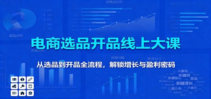 11月电商选品开品线上大课:从选品到开品全流程,解锁增长与盈利密码-初遇资源网