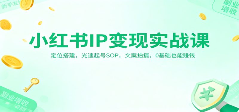 小红书IP变现实战课:定位搭建,光速起号SOP,文案拍摄,0基础也能赚钱-初遇资源网