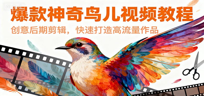 【福缘网创】爆款神奇鸟儿视频教程，创意后期剪辑，快速打造高流量作品 - 初遇资源网