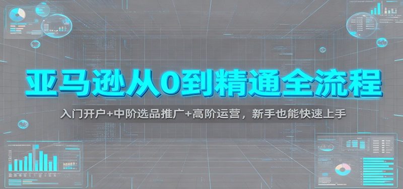 亚马逊从0到精通全流程:入门开户+中阶选品推广+高阶运营,新手也能快速上手-初遇资源网