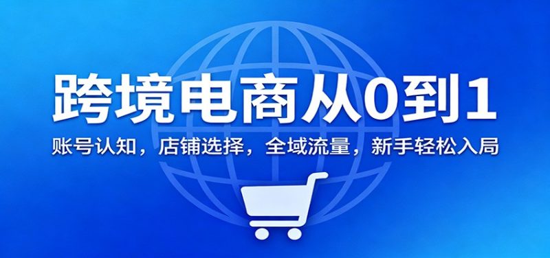 跨境电商从0到1:账号认知,店铺选择,全域流量,新手轻松入局-初遇资源网