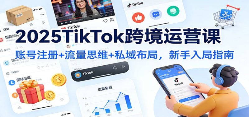 2025TikTok跨境运营课:账号注册+流量思维+私域布局,新手入局指南-初遇资源网