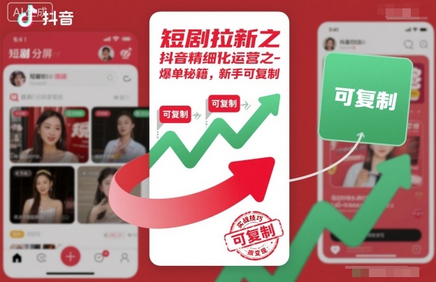短剧拉新之抖音精细化运营之爆单秘籍,新手可复制-初遇资源网