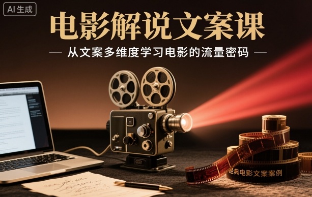 电影解说文案课，从文案多维度学习电影的流量密码-初遇资源网