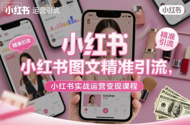 小红书图文精准引流,小红书实战运营变现课程-初遇资源网
