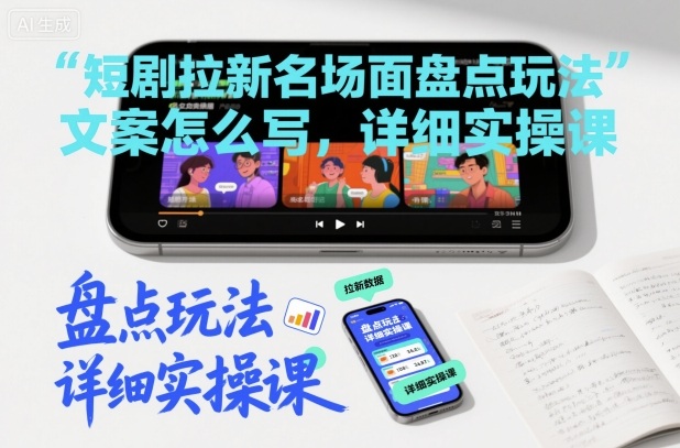 短剧拉新名场面盘点玩法文案怎么写,详细实操课-初遇资源网