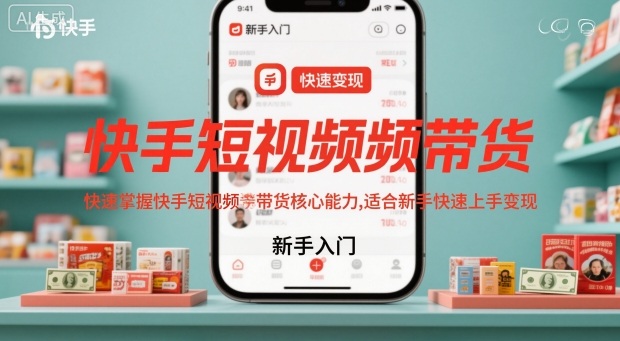 快手短视频带货，快速掌握快手短视频带货核心能力，适合新手快速上手变现-初遇资源网