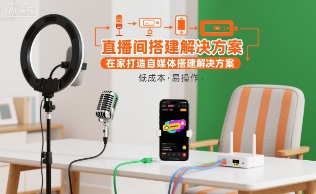 直播间搭建解决方案，在家打造自媒体搭建解决方案-初遇资源网