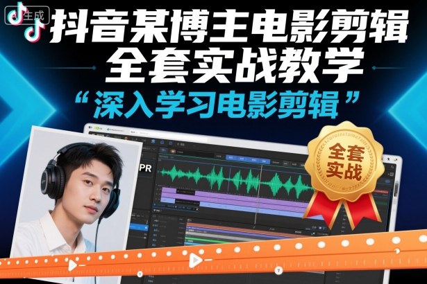 抖音某博主电影剪辑全套实战教学,深入学习电影剪辑-初遇资源网