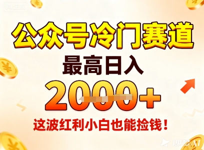 公众号冷门赛道,最高日入1k+,这波红利小白也能捡钱!-初遇资源网