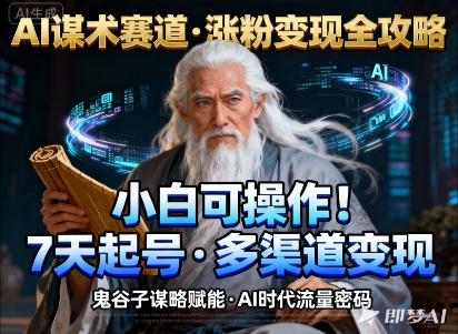 AI谋术赛道,涨粉快速,变现方式多样,小白可操作-初遇资源网