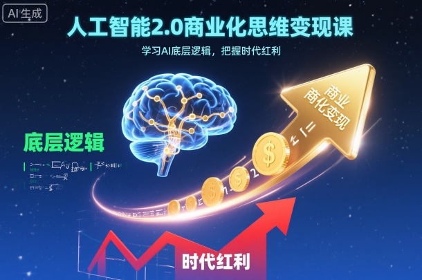 人工智能2.0商业化思维变现课,学习AI底层逻辑,把握时代红利-初遇资源网