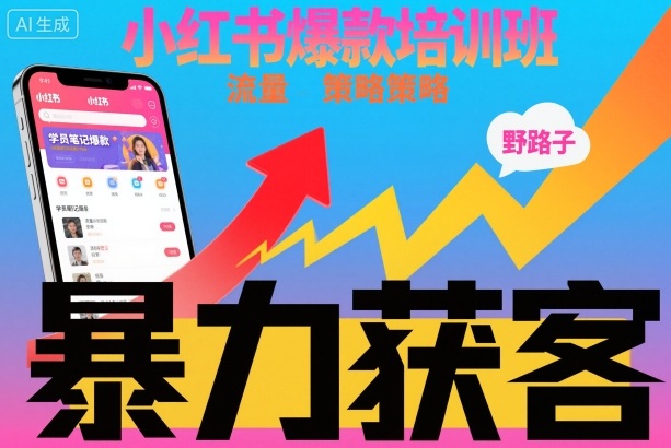 小红书爆款培训班,小红书获客野路子流量打法,暴力持续获客-初遇资源网
