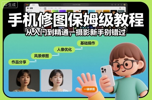 手机修图保姆级教程,从入门到精通,摄影新手别错过-初遇资源网