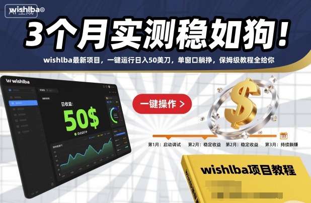 3个月实测稳如狗!wishlba最新项目,一键运行日入50美刀,单窗口躺挣,保姆级教程全给你-初遇资源网