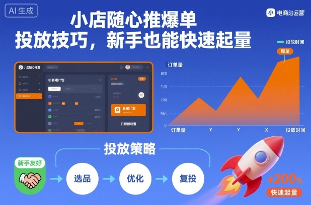 小店随心推爆单投放技巧,新手也能快速起量-初遇资源网