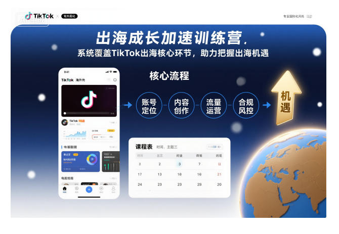 出海成长加速训练营,系统覆盖TikTok出海核心环节,助力把握出海机遇(更新)-初遇资源网