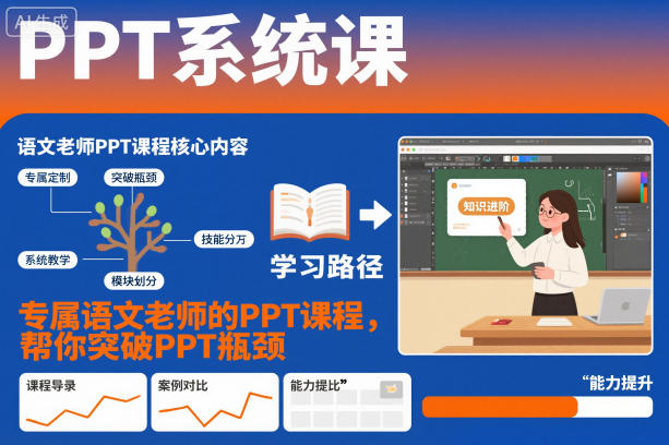 PPT系统课,专属语文老师的PPT课程,帮你突破PPT瓶颈-初遇资源网
