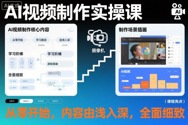 AI视频制作实操课,从零开始,内容由浅入深,全面细致-初遇资源网